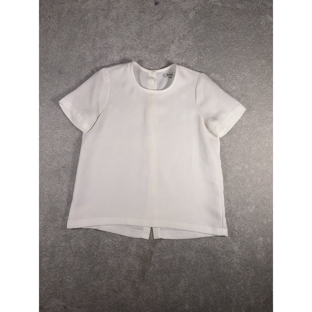 madewell realxed fit back button detail small oversized blouse White Small